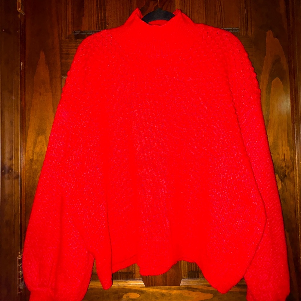 Nine West Vibrant Red Turtleneck Sweater